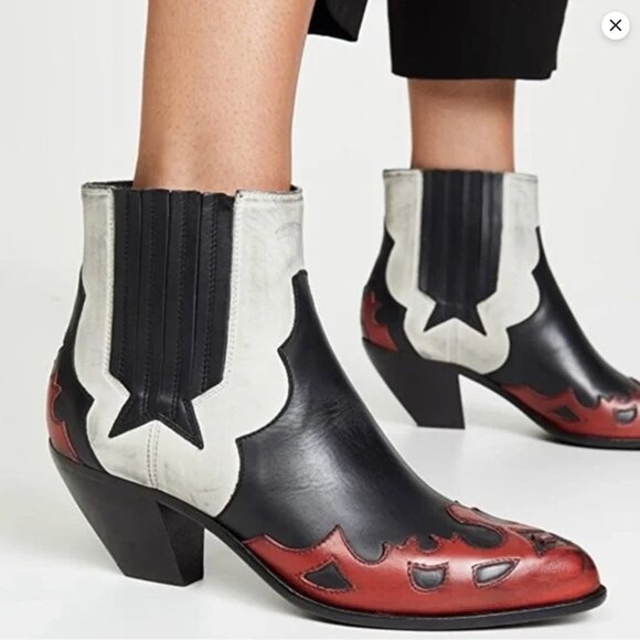 GOLDEN GOOSE Sunset Flowers Boots! Manufactured distressed style - Picture 3 of 11